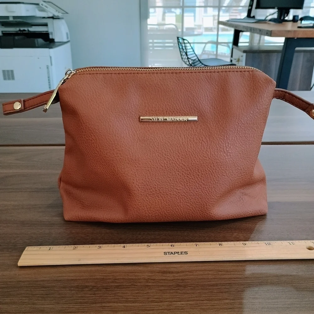 Steve Madden Tan Cosmetic Bag